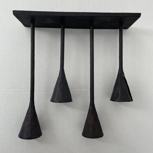 Pottery Barn Rustic Petaluma Brutalist Hammered Iron Multi Taper Candle Holder - Picture 9 of 9